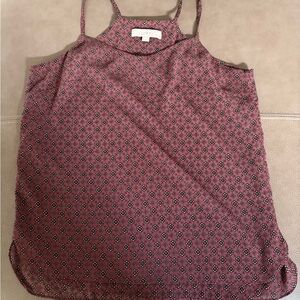 LOFT Women's Burgundy Patterned Camisole